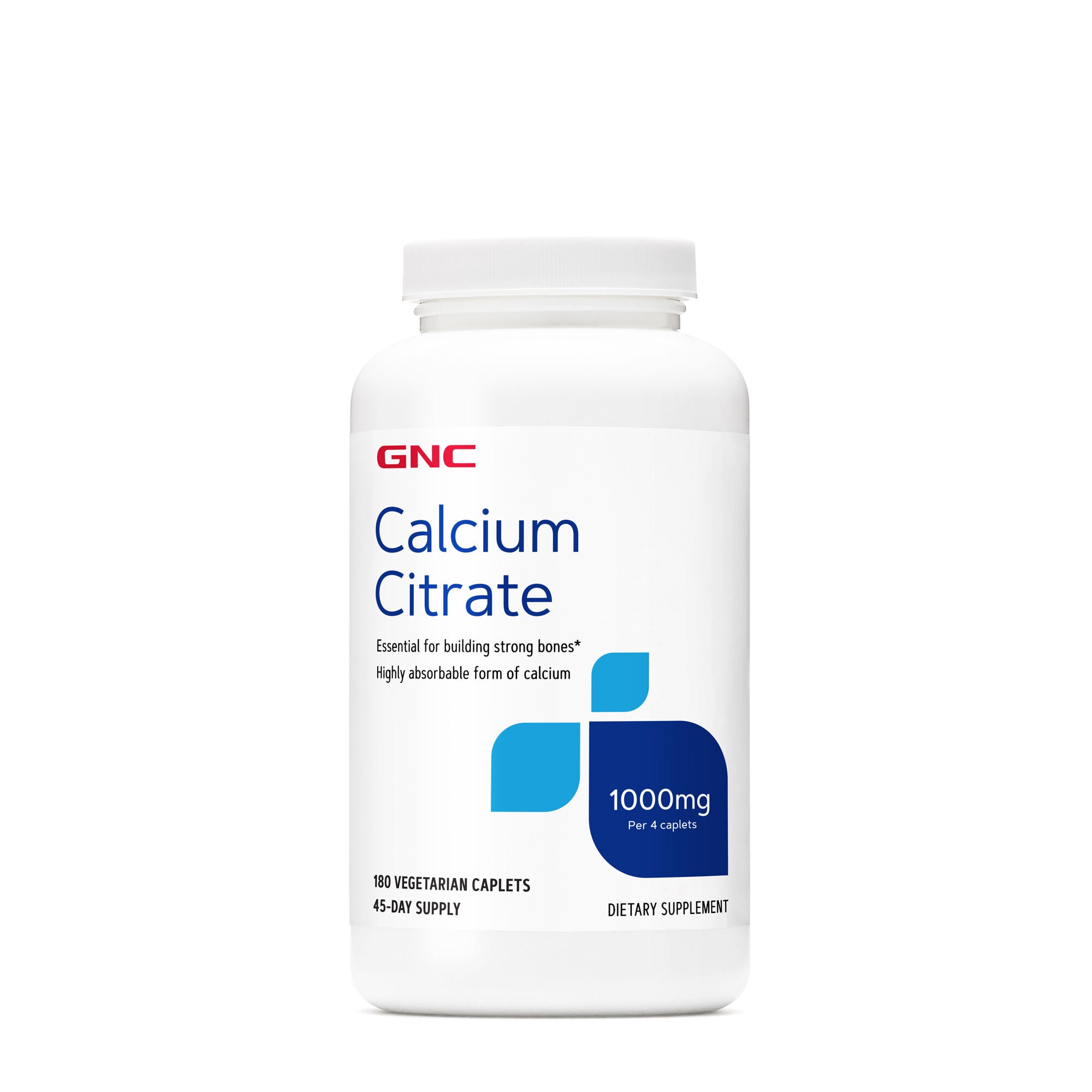 Calcium Citrate 1000mg - 180 Caplets (90 Servings) | GNC